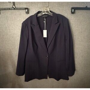 NWT Lane Bryant Blazer Navy Blue One Button Size 22 Retail $79.95 sexy stretch